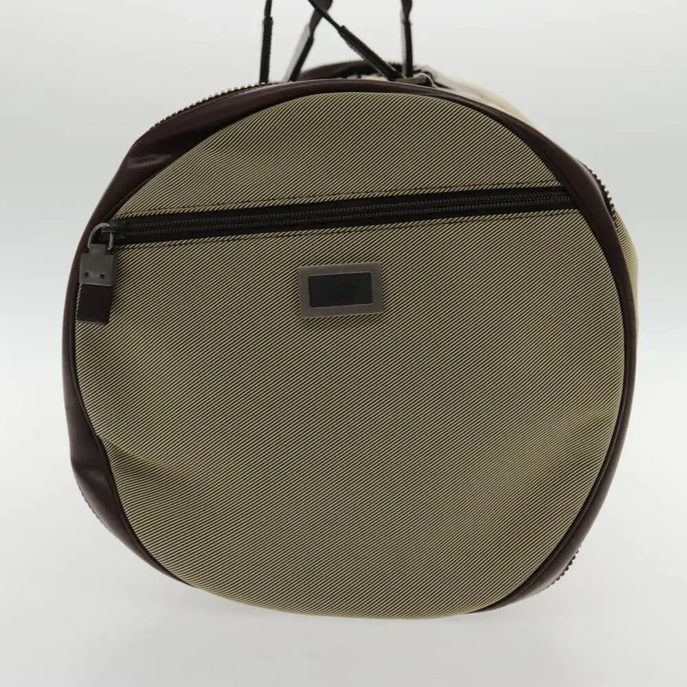 Salvatore Ferragamo Boston Bag Canvas Beige Silver